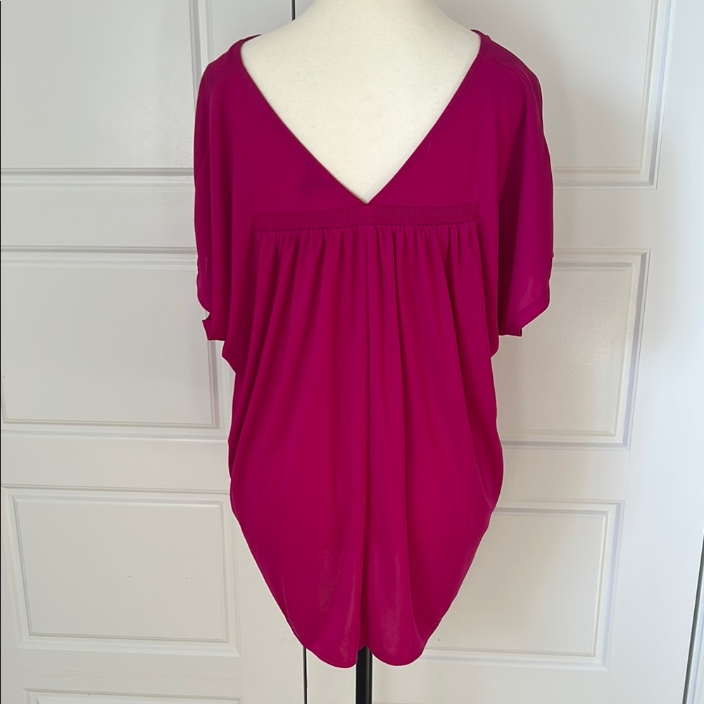 Ann Taylor LOFT Pink Flutter Sleeve Blouse Relaxed Style - Picture 3 of 8
